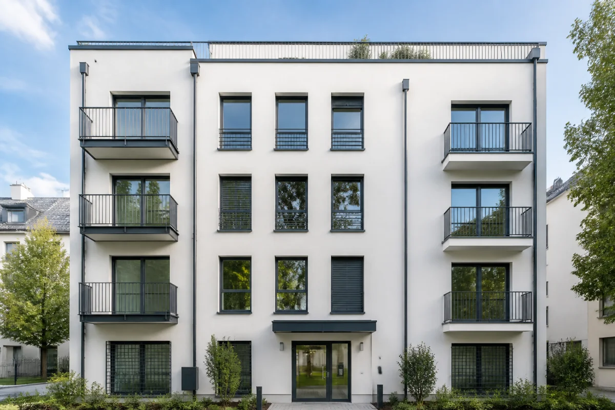 Rénovation de façade et protections métalliques pour un bâtiment durable